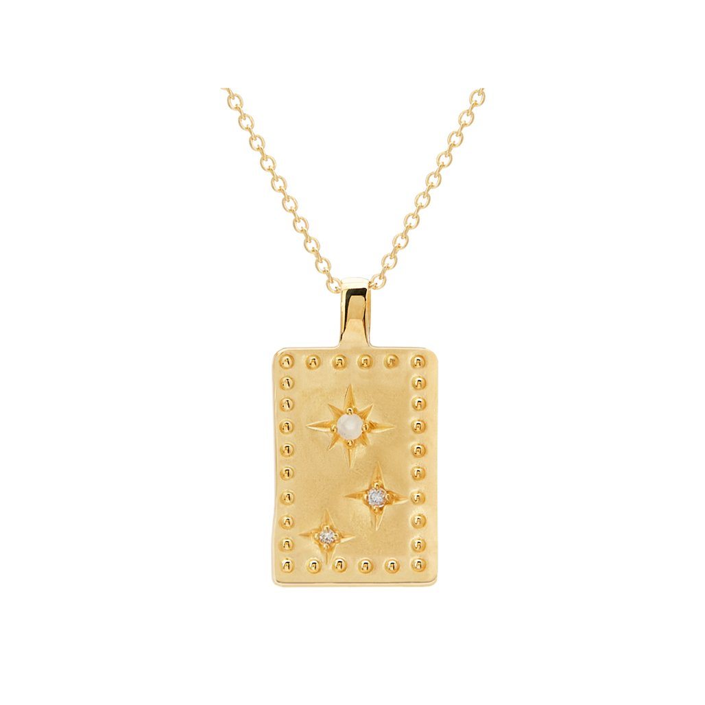 MURKANI Rectangle Necklace - 18KT Yellow Gold Necklace - Zabecca Living