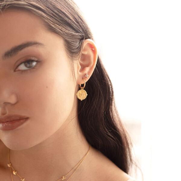 MURKANI Small Hoop Earrings - 18KT Yellow Gold Plate Earrings - Zabecca Living