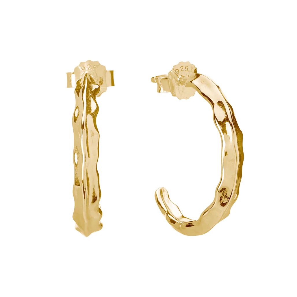 MURKANI Vintage Medium Hoops - Gold Earrings - Zabecca Living