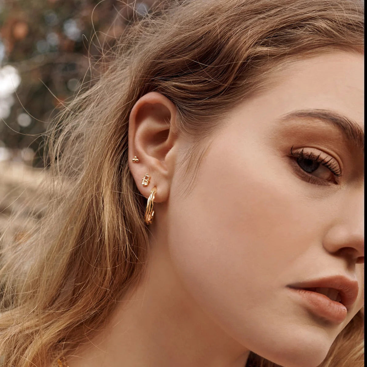 MURKANI Vintage Medium Hoops - Gold Earrings - Zabecca Living