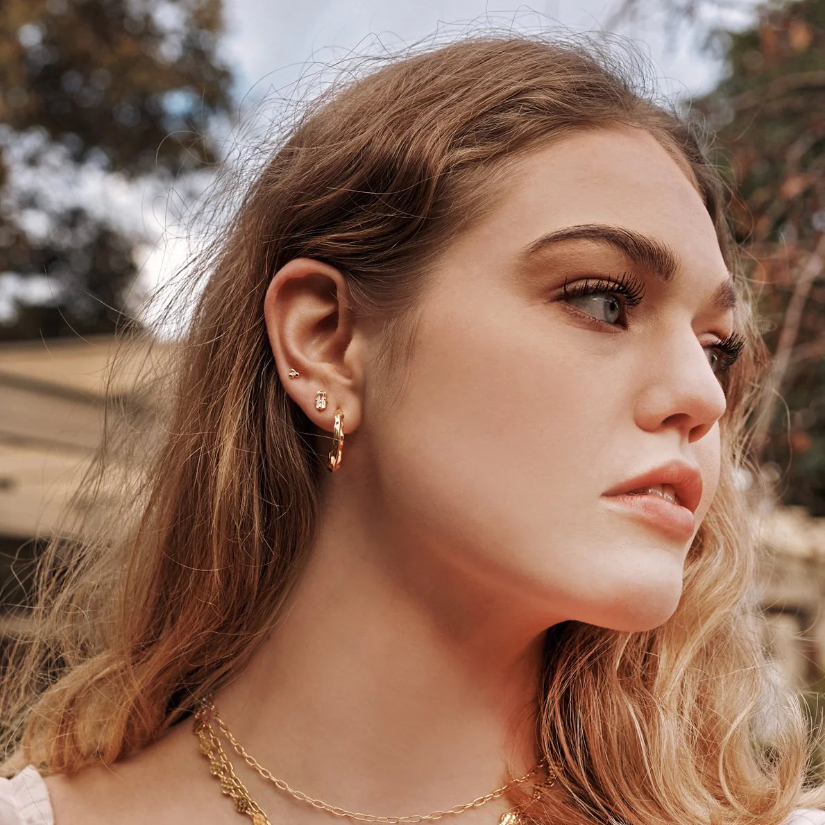 MURKANI Vintage Medium Hoops - Gold Earrings - Zabecca Living