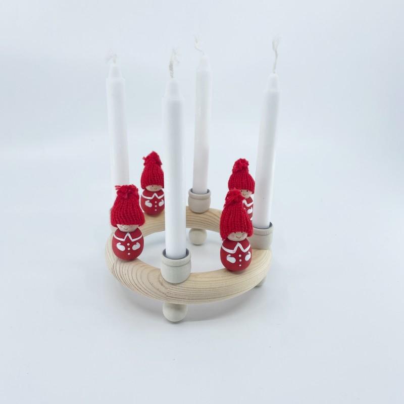 NORDIC DESIGN Combination Mini Candle Wreath - White FESTIVE DECORATIONS - Zabecca Living