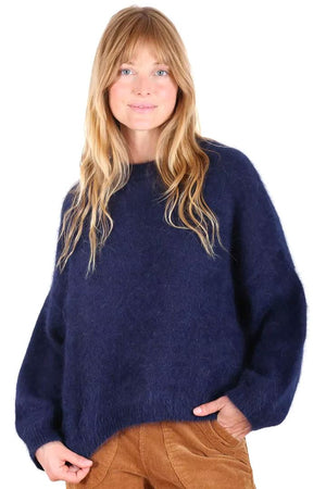 OLGA DE POLGA Montreal Angora Knit - Navy Jumpers + Knitwear - Zabecca Living