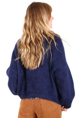 OLGA DE POLGA Montreal Angora Knit - Navy Jumpers + Knitwear - Zabecca Living