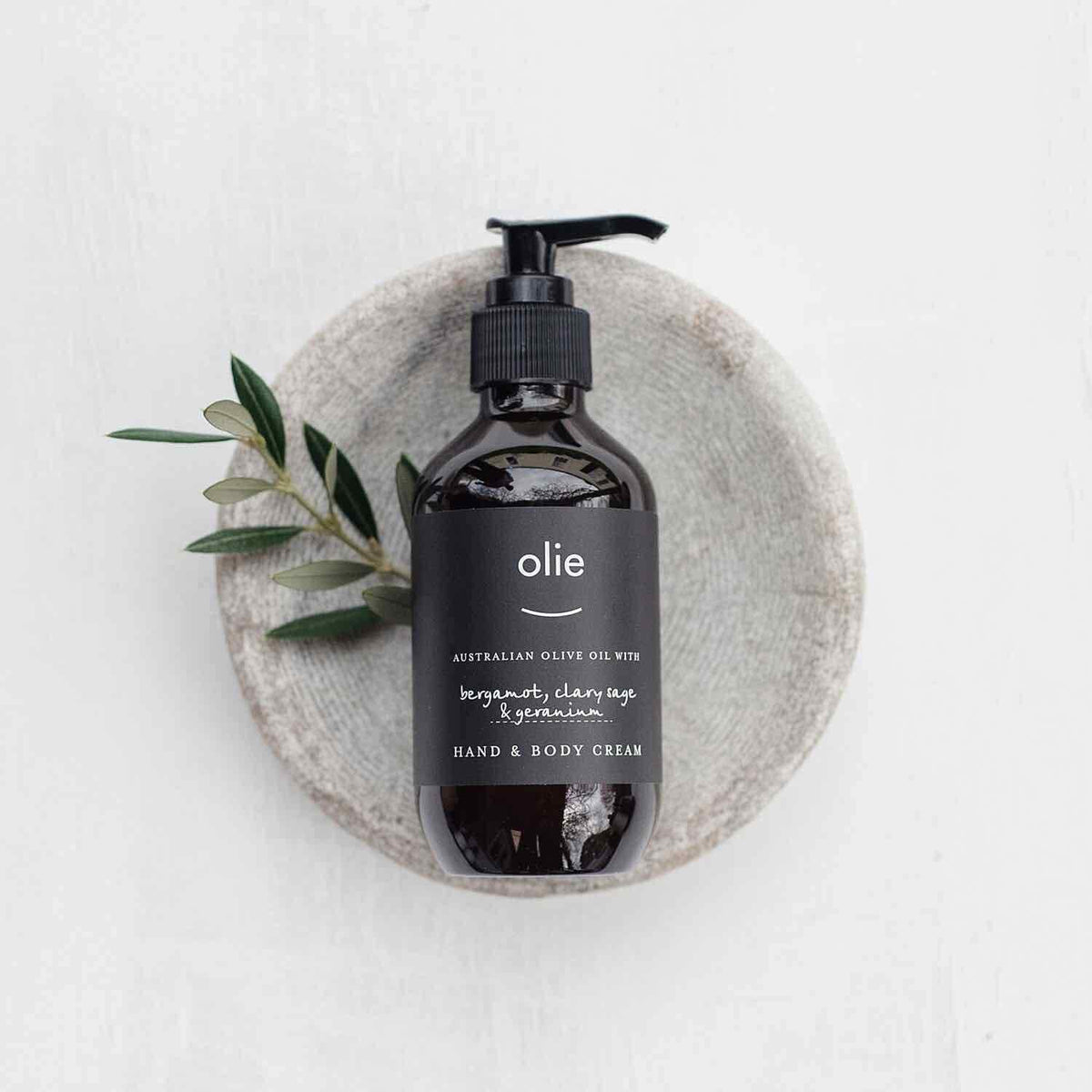 OLIEVE & OLIE Hand and Body Cream - 200ml BODY CREAM BERGAMOT, CLARY SAGE & GERANIUM - Zabecca Living