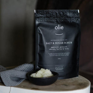OLIEVE & OLIE Salt & Sugar Scrub Pouch 250g Exfoliating - Zabecca Living