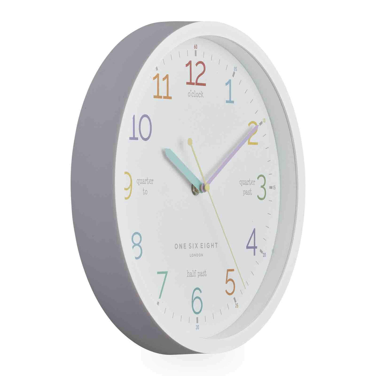 ONE SIX EIGHT LONDON Learn the Time Silent Wall Clock 30cm - White CLOCK - Zabecca Living