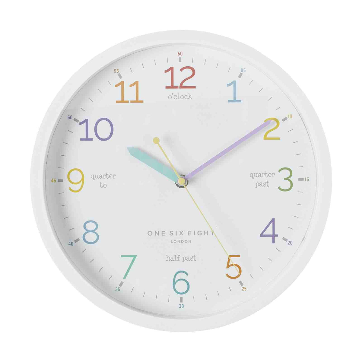 ONE SIX EIGHT LONDON Learn the Time Silent Wall Clock 30cm - White CLOCK - Zabecca Living