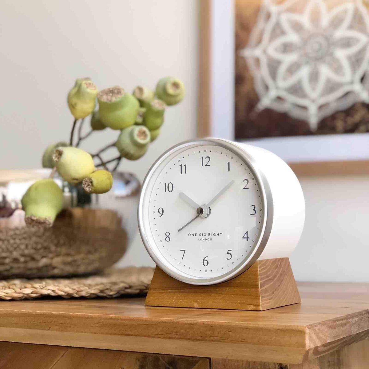 ONE SIX EIGHT LONDON Nina Silent Alarm Clock - White CLOCK - Zabecca Living
