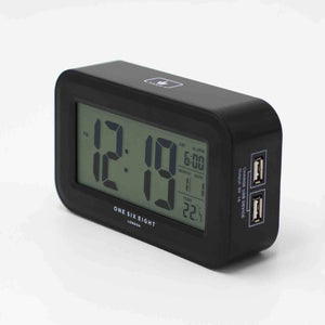 ONE SIX EIGHT LONDON Rielly Digital Rectangle Alarm Clock - Black CLOCK - Zabecca Living