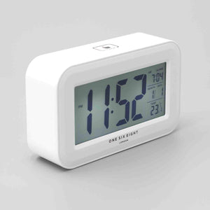 ONE SIX EIGHT LONDON Rielly Digital Rectangle Alarm Clock - White CLOCK - Zabecca Living