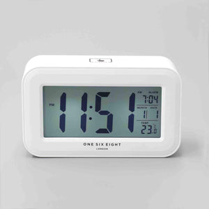 ONE SIX EIGHT LONDON Rielly Digital Rectangle Alarm Clock - White CLOCK - Zabecca Living