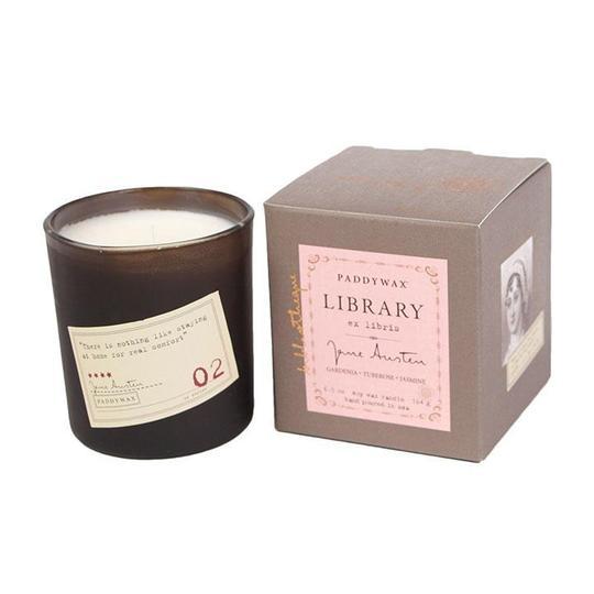 PADDYWAX Library Glass Candle - Jane Austen CANDLE - Zabecca Living