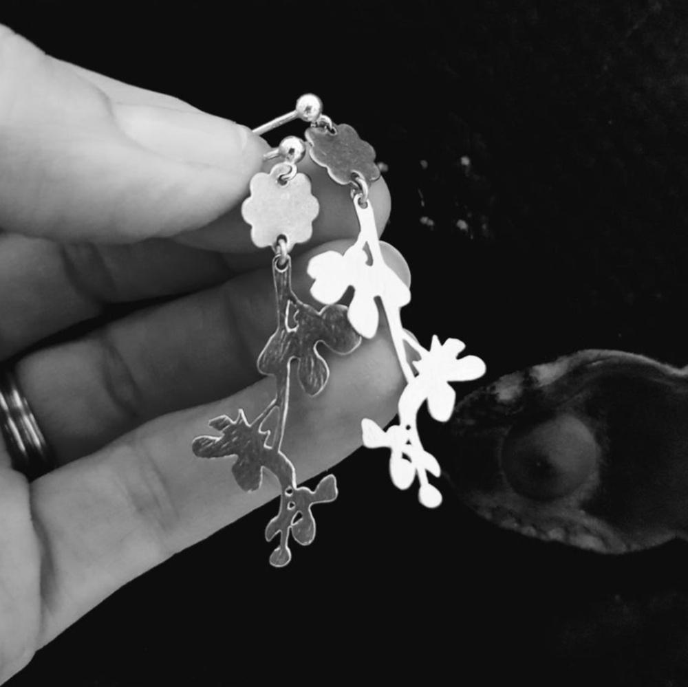 PAIRD Brass Flower Branch Studs Earrings - Zabecca Living