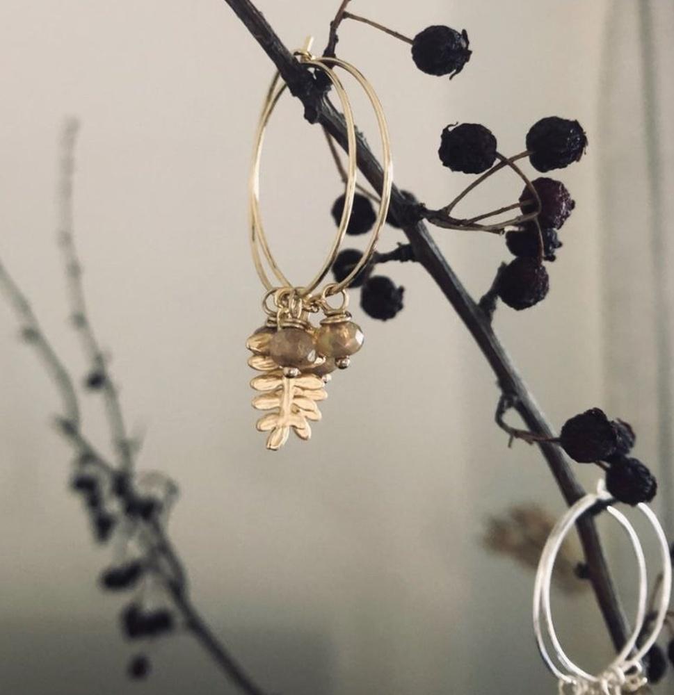 PAIRD Fern Leaf Fan Hoops Earrings - Zabecca Living