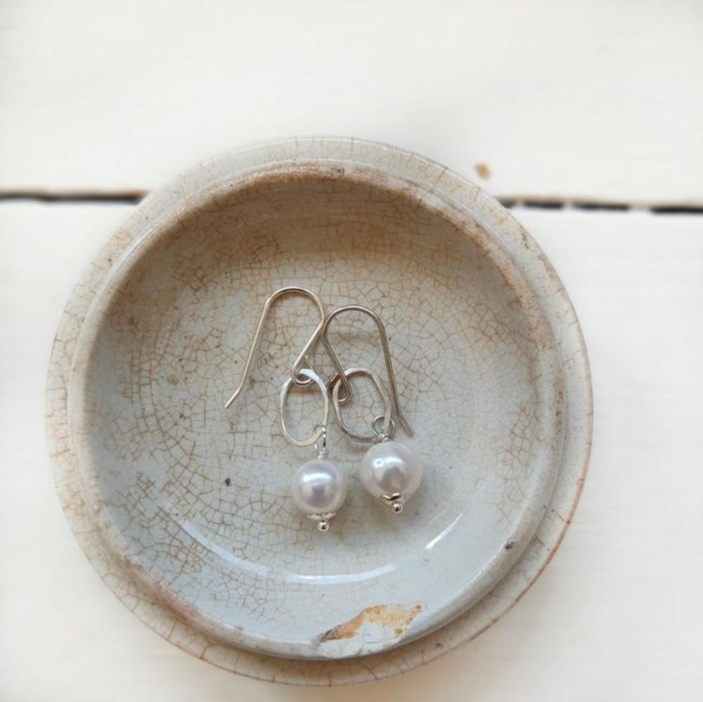 PAIRD Free Form Pearl Link Earrings Earrings - Zabecca Living