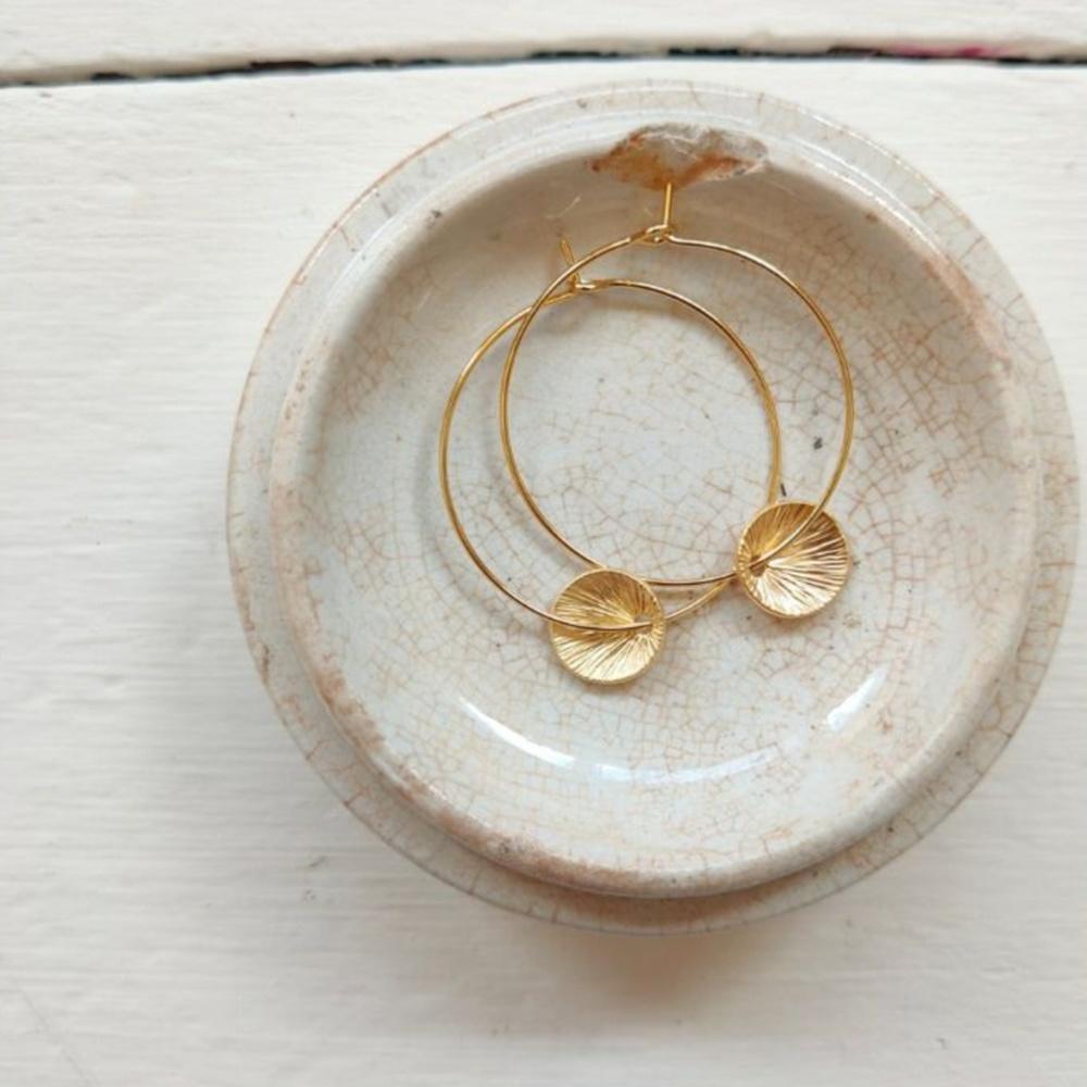 PAIRD Gold Disc Hoops Earrings - Zabecca Living