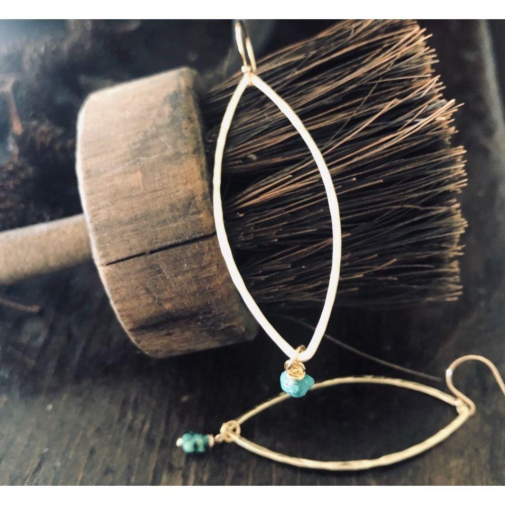 PAIRD Golden Turquoise Tear Earrings Earrings - Zabecca Living