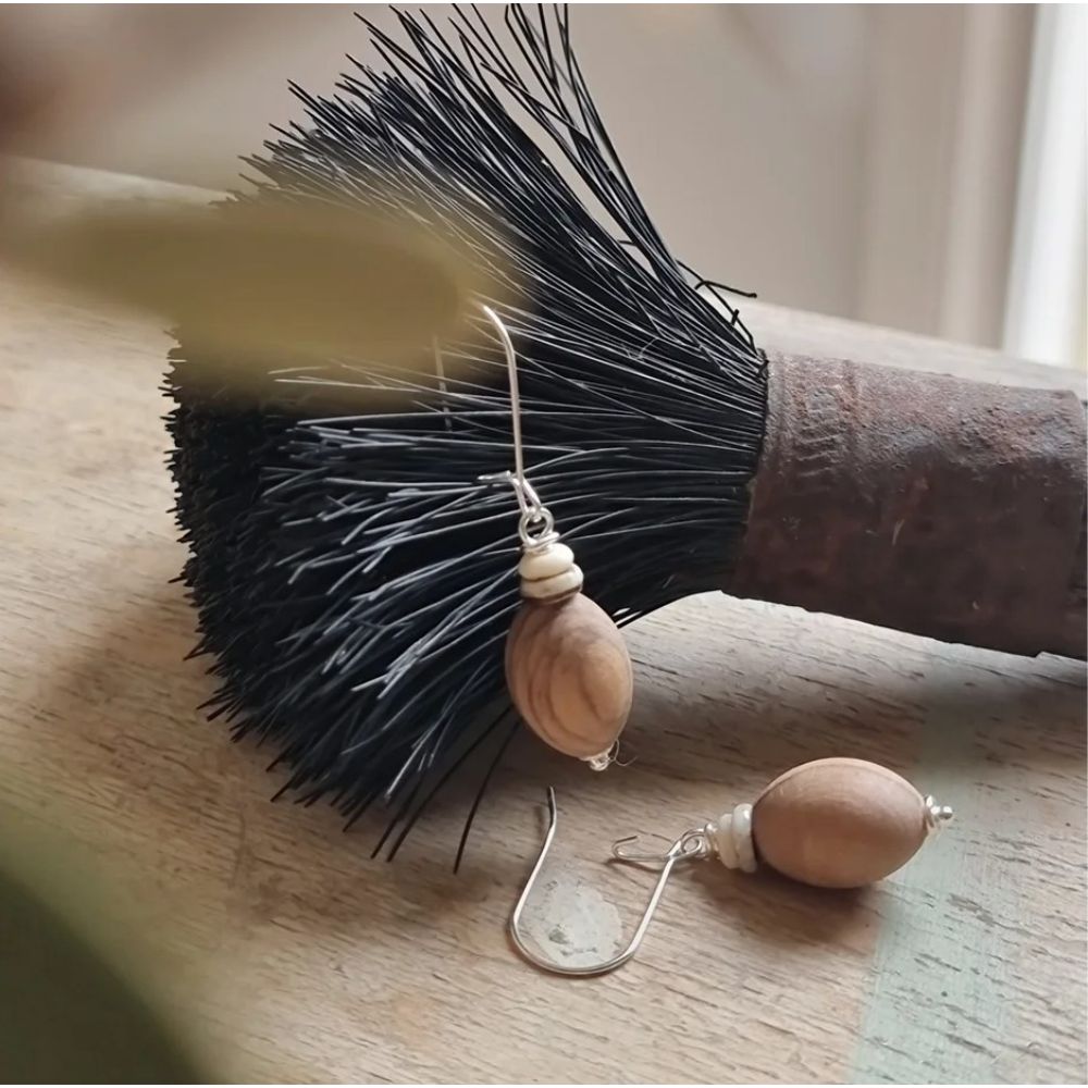 PAIRD Olive Wood Earrings Earrings - Zabecca Living