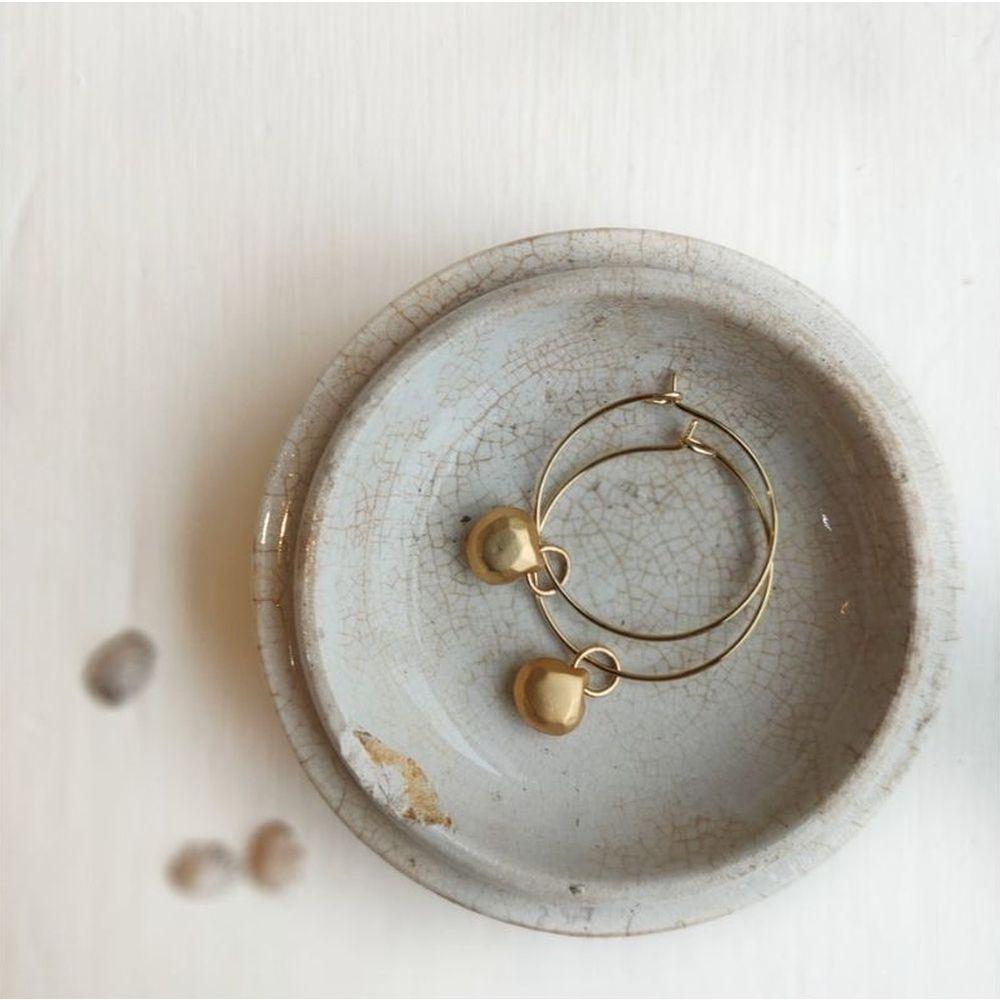PAIRD Satin Clam Shell Mid Hoops Earrings - Zabecca Living