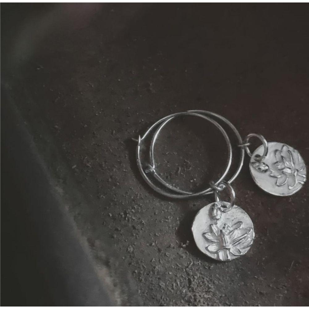 PAIRD Silver Peony Hoops Earrings - Zabecca Living