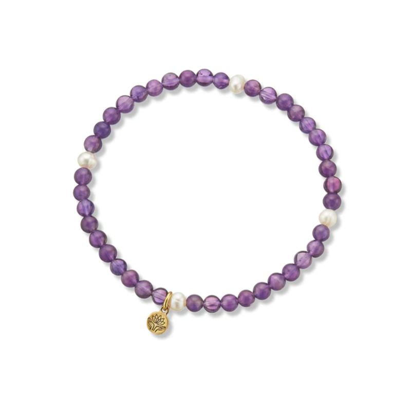 PALAS Amethyst & Pearl Prosperity Gem Bracelet BRACELET - Zabecca Living