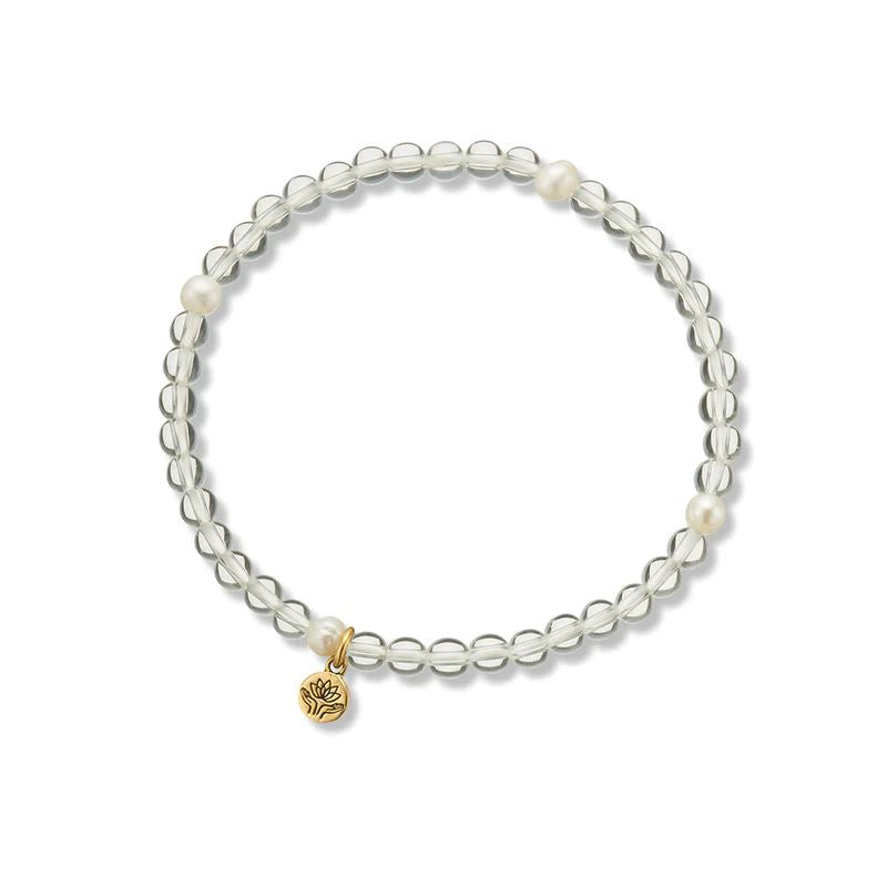 PALAS Crystal Quartz & Pearl Propensity Gem Bracelet BRACELET - Zabecca Living