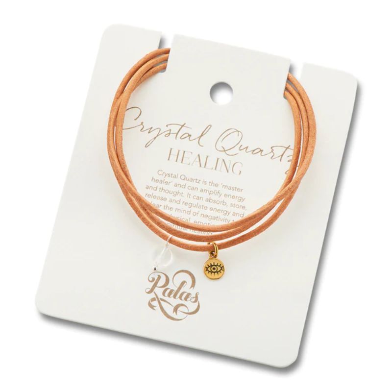 PALAS Crystal Quartz Protection Gem Wrap BRACELET - Zabecca Living