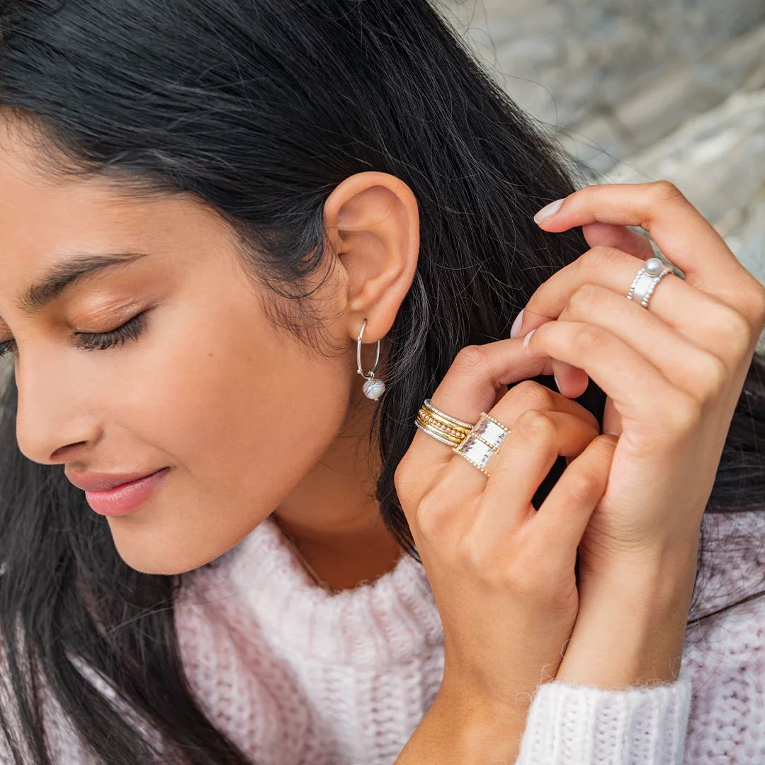 PALAS Meditation Spinning Ring - Silver XLarge Ring - Zabecca Living