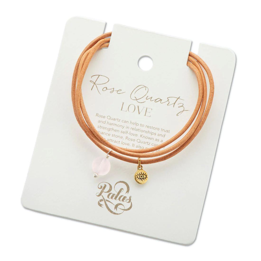 PALAS Rose Quartz Protection Gem Wrap BRACELET - Zabecca Living