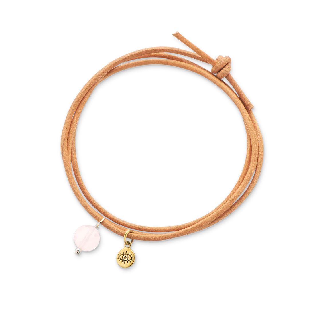 PALAS Rose Quartz Protection Gem Wrap BRACELET - Zabecca Living