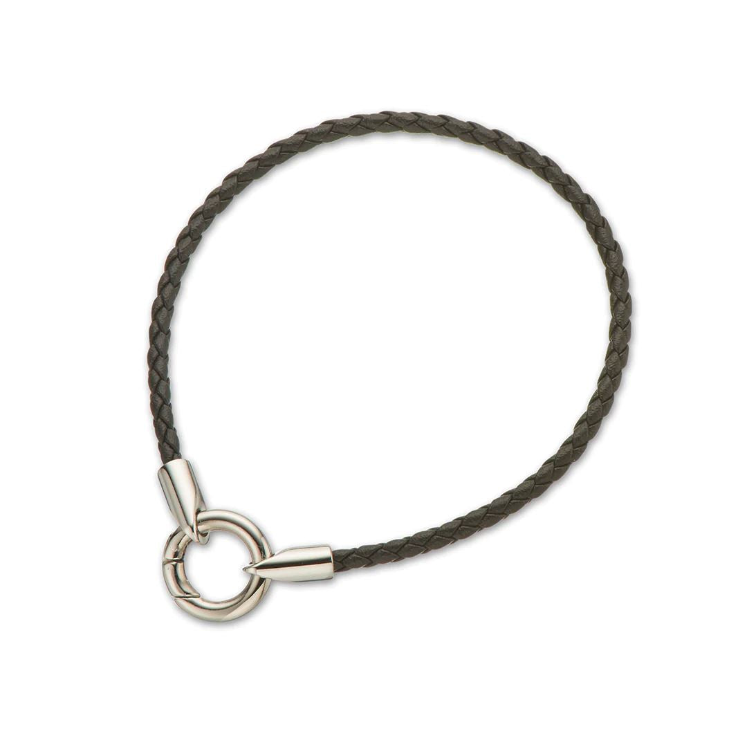 PALAS Round Plaited Fine Leather Bracelet - Black BRACELET - Zabecca Living
