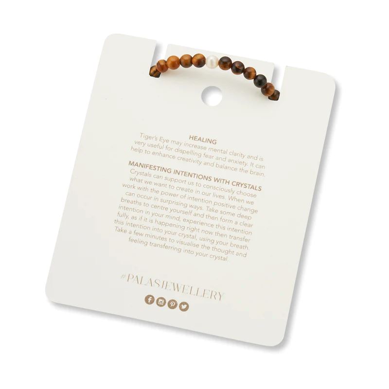 PALAS Tigers Eye & Pearl Propensity Gem Bracelet BRACELET - Zabecca Living