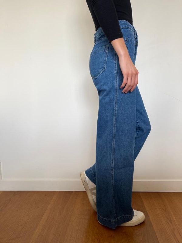 PAPER HEART Flare Denim Jeans - Mid Blue JEANS - Zabecca Living