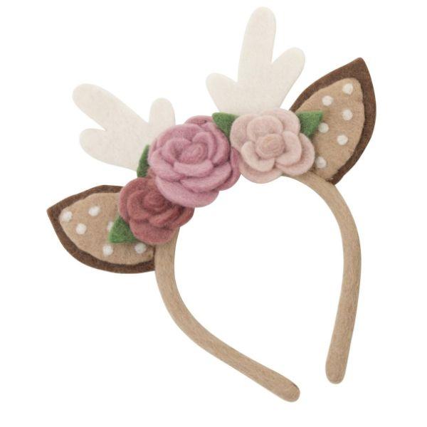 PASHOM Reindeer Headband With Flower FESTIVE DECORATIONS - Zabecca Living
