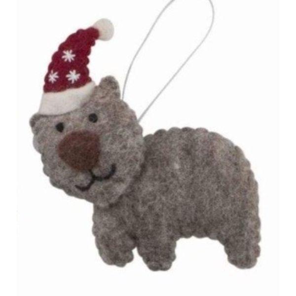 PASHOM Wombat with Hat FESTIVE DECORATIONS - Zabecca Living