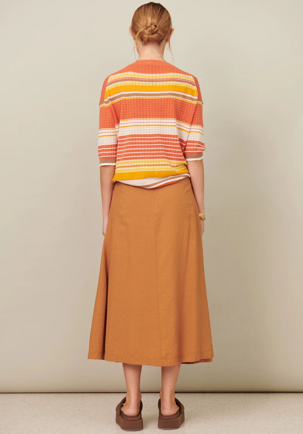 POL Chloe T-shirt - Warm Stripe Tee - Zabecca Living