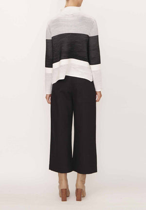 POL Linear Ribbed Knit - Black/White Jumpers + Knitwear - Zabecca Living