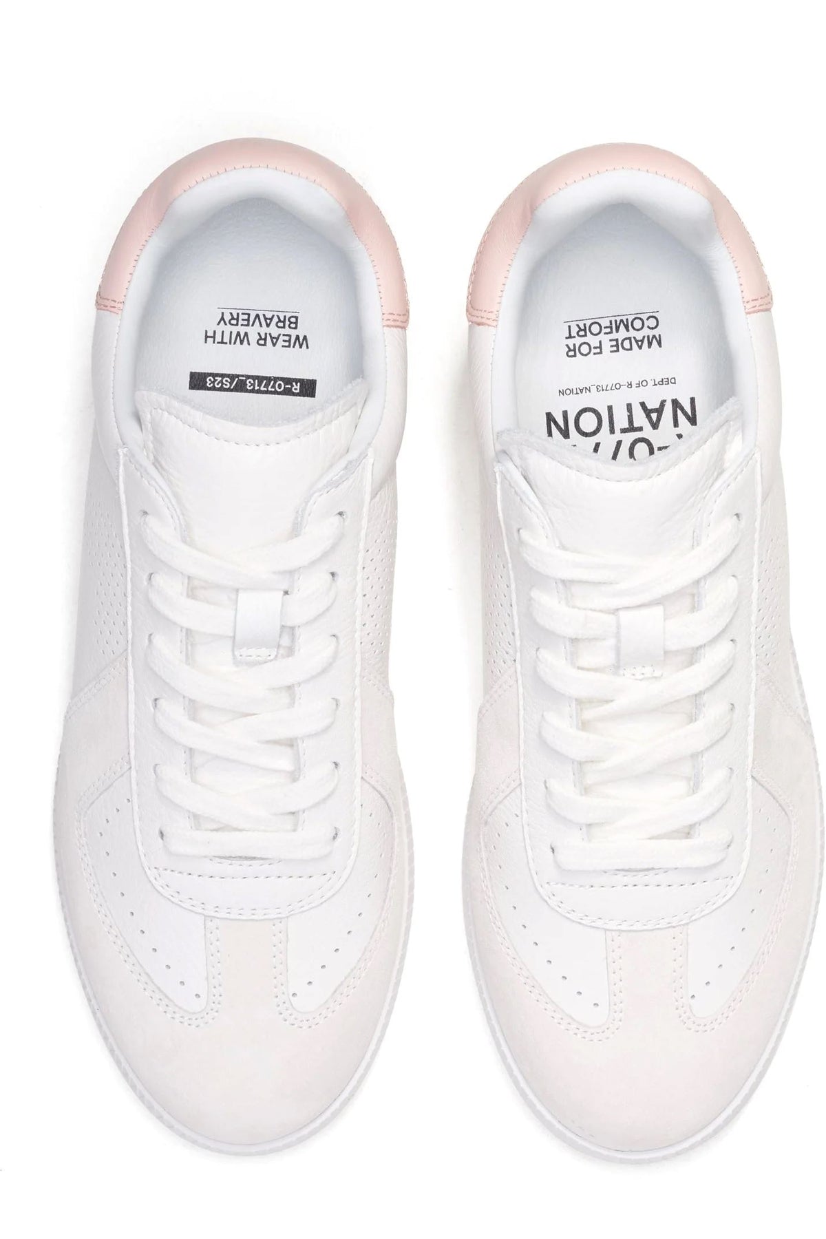ROLLIE Pace Sneaker - White and Snow Pink FOOTWEAR - Zabecca Living