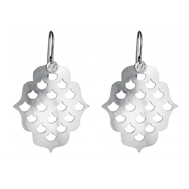 ROYAL HAMAM Screen Goddess Earrings Medium - Silver Earrings - Zabecca Living