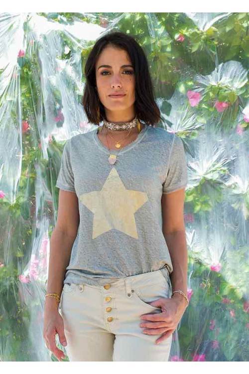 RUBYYAYA Star T-Shirt - Natural Tees - Zabecca Living