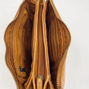 RUGGED HIDE Sadie Woven Handbag - Cognac Handbag - Zabecca Living