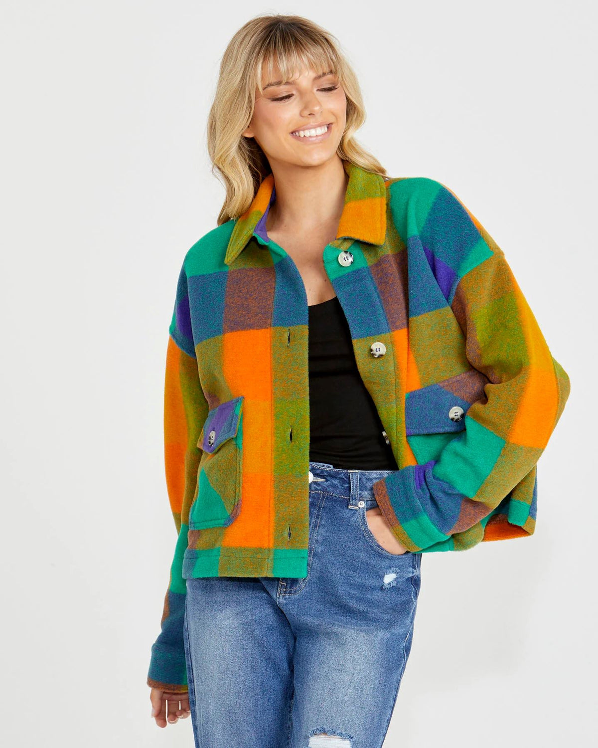 SASS Morgan Check Jacket - Multi Check Winter Jacket - Zabecca Living
