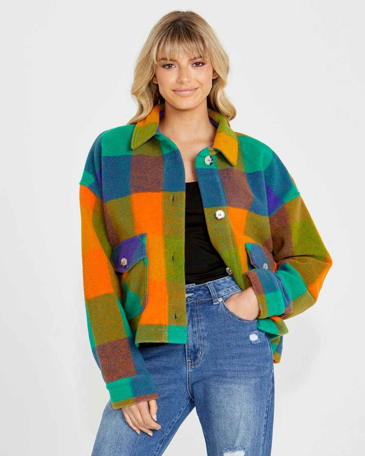 SASS Morgan Check Jacket - Multi Check Winter Jacket - Zabecca Living
