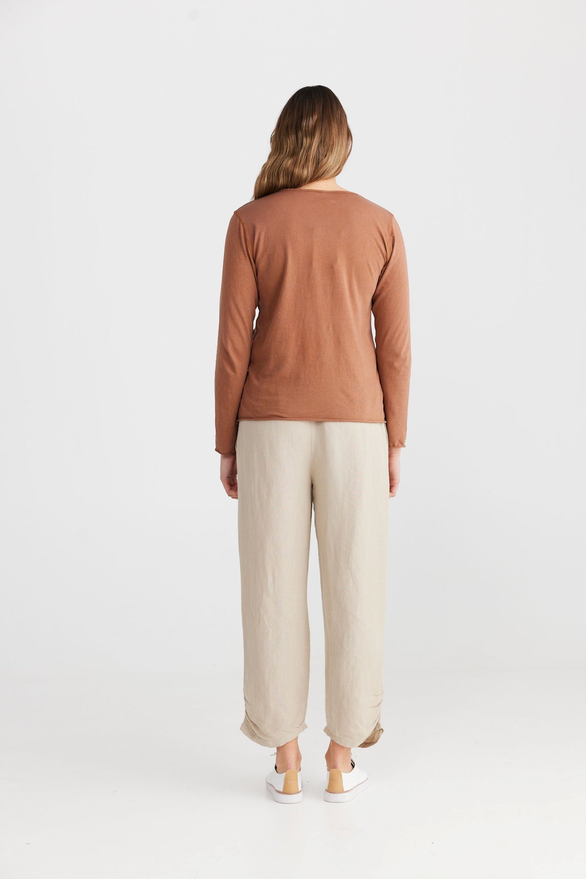 SHANTY Kasai Top - Terracotta Wash Long Sleeve Tee - Zabecca Living