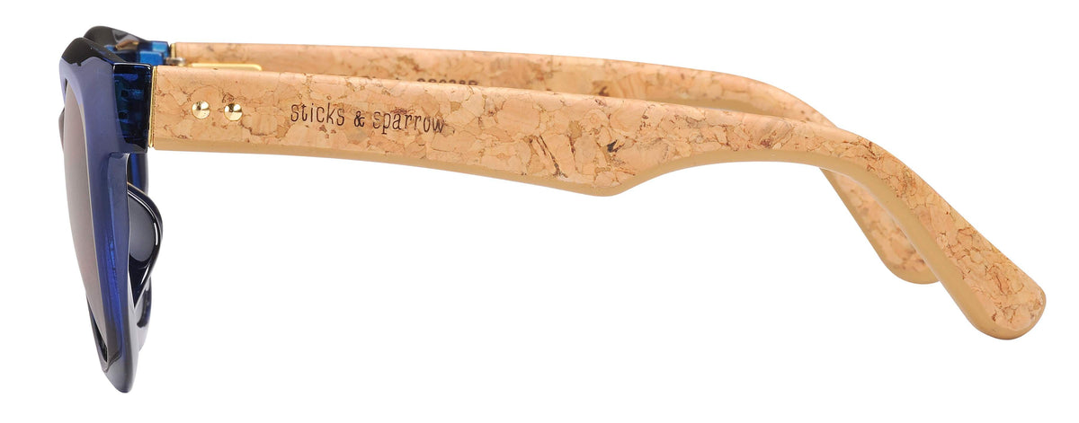 STICKS & SPARROW Amber - Ink Blue Sunglasses - Zabecca Living