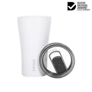 STTOKE Reusable Coffee Cup 12OZ/ 354ml COFFEE, TEA & DRINKS ANGEL WHITE - Zabecca Living