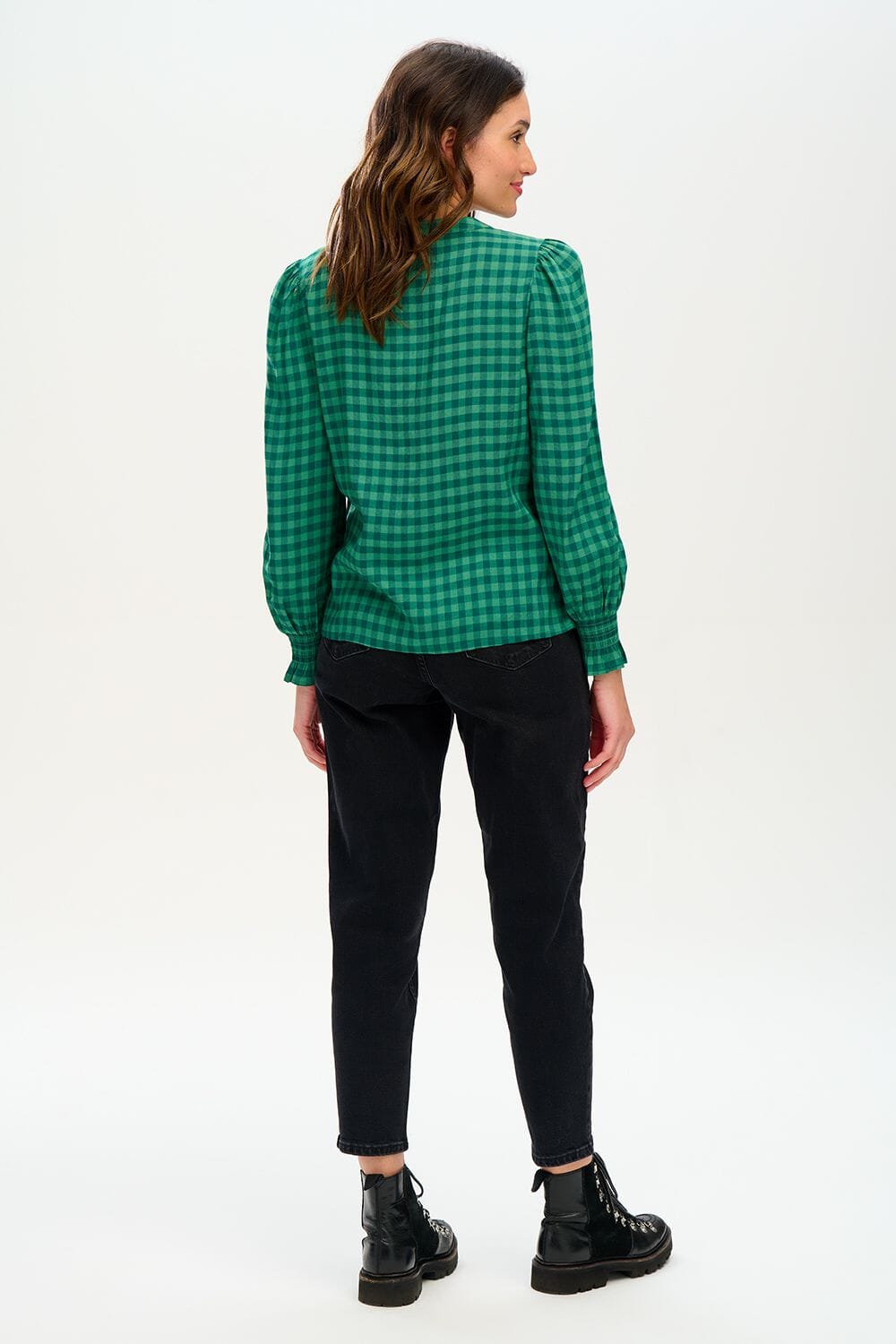 Sugarhill Brighton | Iris Shirt - Green Gingham | Zabecca Living