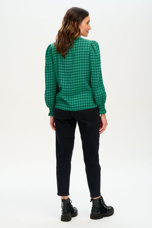 SUGARHILL BRIGHTON Iris Shirt - Green Gingham Shirts & Blouses - Zabecca Living