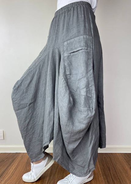 TALIA BENSON, Italian Linen Skirt - Charcoal